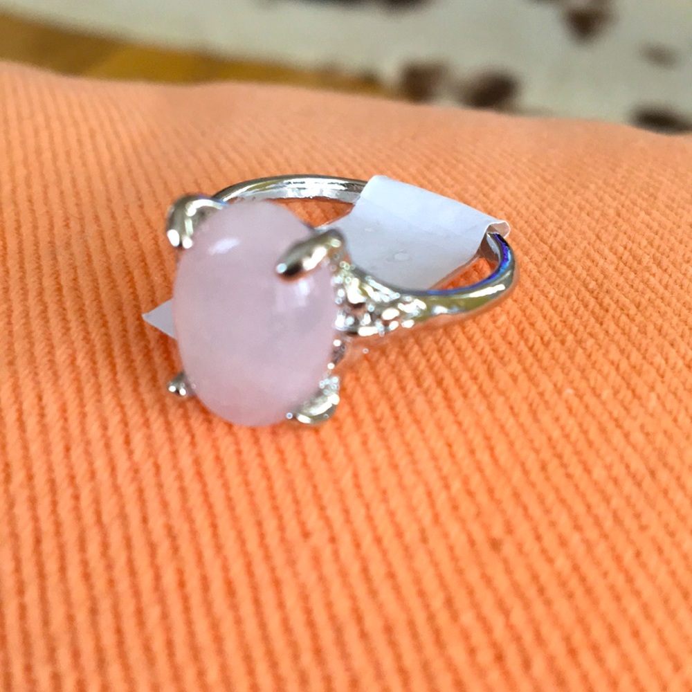 Light Pink Natural Quartz Ring 💍